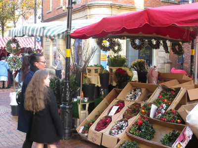 Christmas shoppers at Rugby Market Saturday 29 November 2014